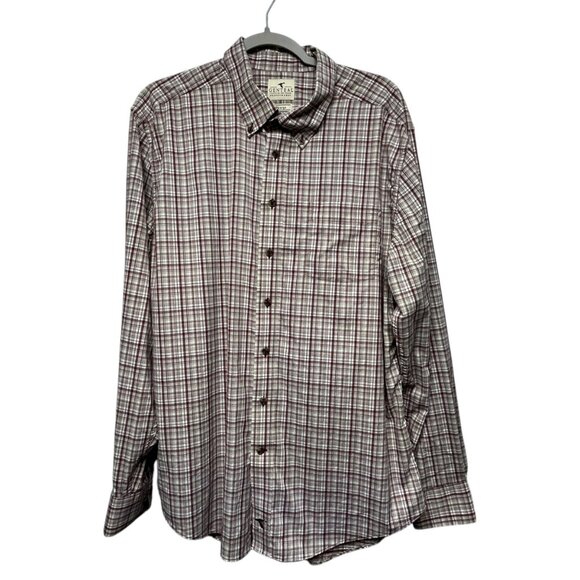 GENTEAL Mens Button Down Shirt Large Performance Sport Plaid Outdoor Stretch - Picture 3 of 6